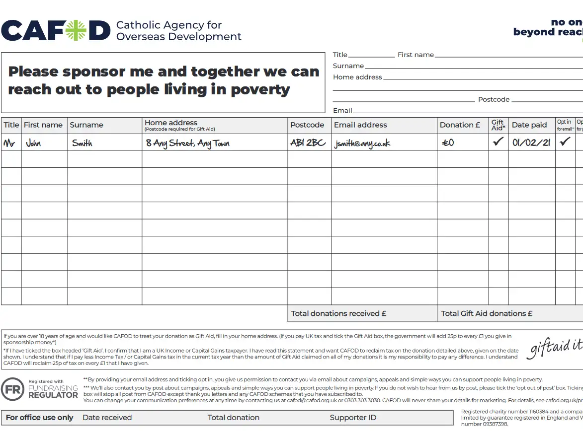 Sponsorship form