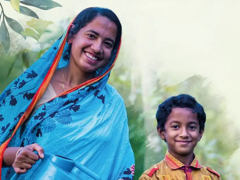 Shukla and her son Fariz in Bangladesh