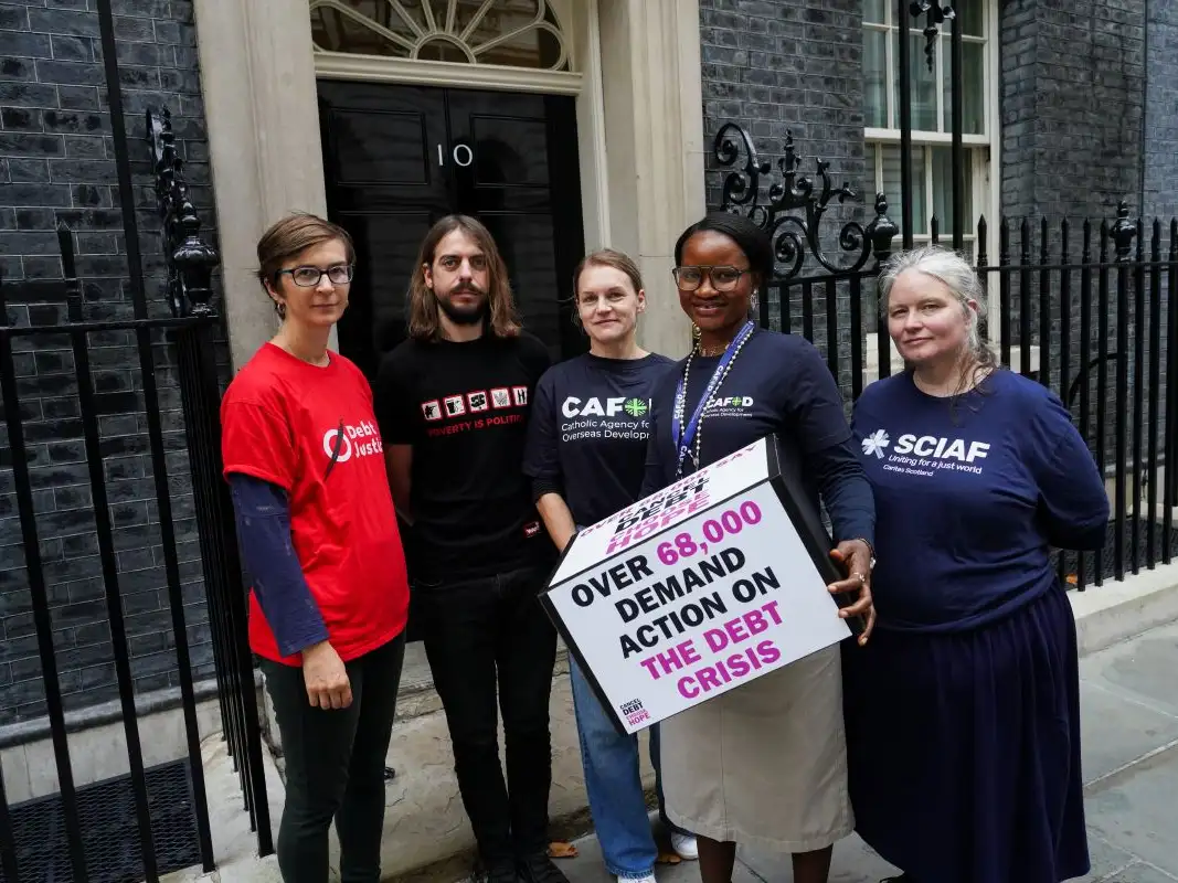 Debt petition hand in to Downing St Nov 25