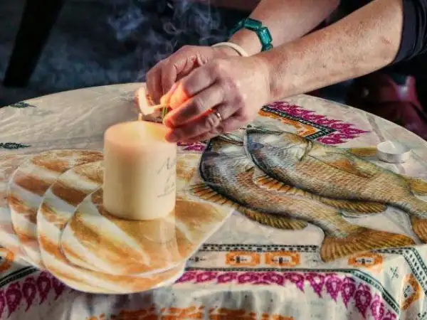UK - North Wales - Prayers and Candles at Potato Day