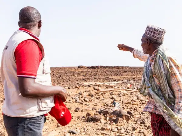 Africa - Kenya - Drought in Marsabit - Galgallo Jarso Abudoh shows abandoned animals enclosure