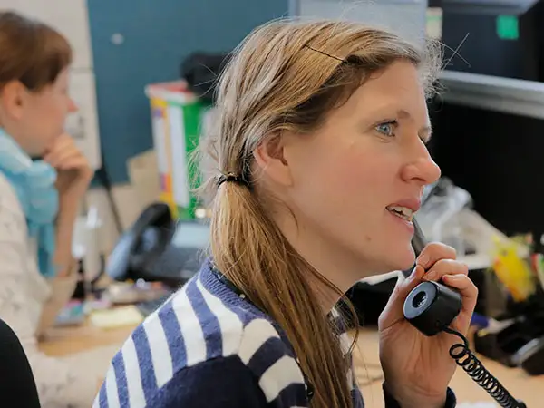 UK - London - Volunteer answering telephone